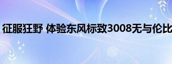 征服狂野 体验东风标致3008无与伦比高性能