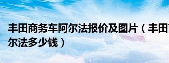 丰田商务车阿尔法报价及图片（丰田商务车阿尔法多少钱）