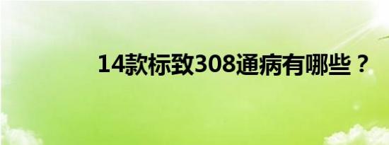 14款标致308通病有哪些？