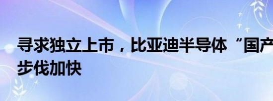 寻求独立上市，比亚迪半导体“国产化替代”步伐加快