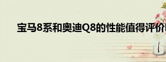 宝马8系和奥迪Q8的性能值得评价吗？