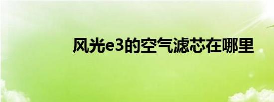 风光e3的空气滤芯在哪里