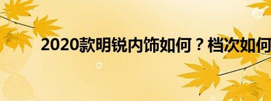 2020款明锐内饰如何？档次如何？