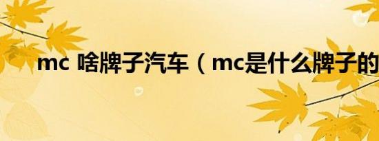 mc 啥牌子汽车（mc是什么牌子的车）