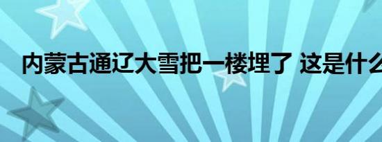 内蒙古通辽大雪把一楼埋了 这是什么场面