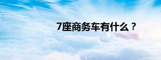 7座商务车有什么？