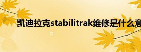 凯迪拉克stabilitrak维修是什么意思