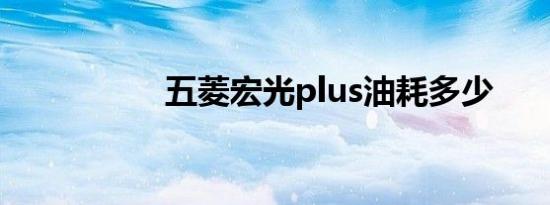 五菱宏光plus油耗多少