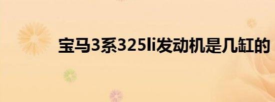 宝马3系325li发动机是几缸的