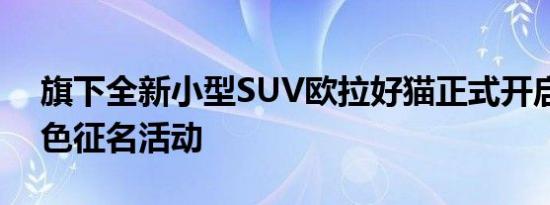 旗下全新小型SUV欧拉好猫正式开启车身颜色征名活动