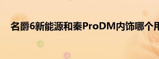 名爵6新能源和秦ProDM内饰哪个用心？