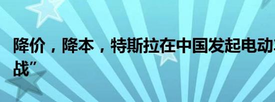 降价，降本，特斯拉在中国发起电动车“价格战”