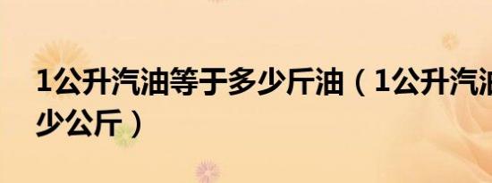 1公升汽油等于多少斤油（1公升汽油等于多少公斤）