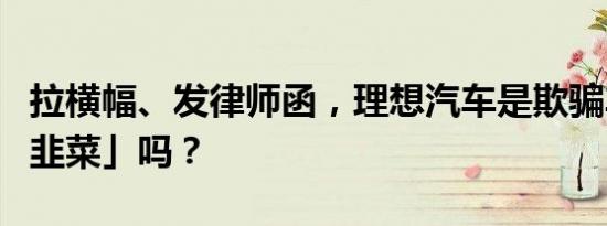 拉横幅、发律师函，理想汽车是欺骗车主「割韭菜」吗？