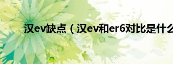 汉ev缺点（汉ev和er6对比是什么）