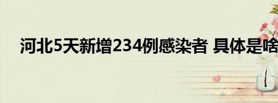 河北5天新增234例感染者 具体是啥情况