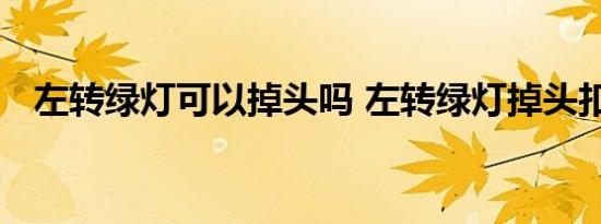 左转绿灯可以掉头吗 左转绿灯掉头扣几分