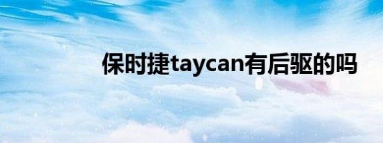 保时捷taycan有后驱的吗