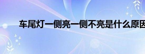 车尾灯一侧亮一侧不亮是什么原因？