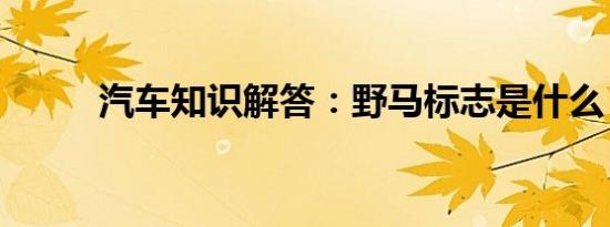 汽车知识解答：野马标志是什么？