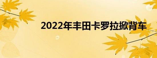 2022年丰田卡罗拉掀背车