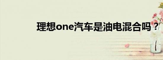 理想one汽车是油电混合吗？