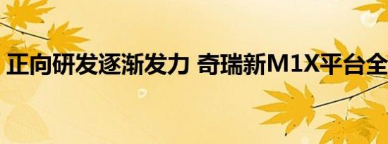 正向研发逐渐发力 奇瑞新M1X平台全面解析