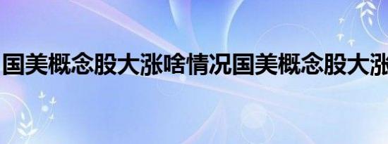 国美概念股大涨啥情况国美概念股大涨怎样的