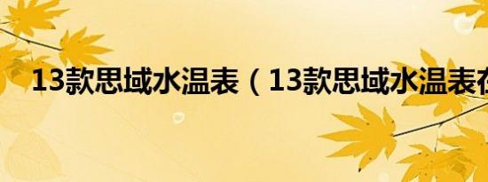 13款思域水温表（13款思域水温表在哪）