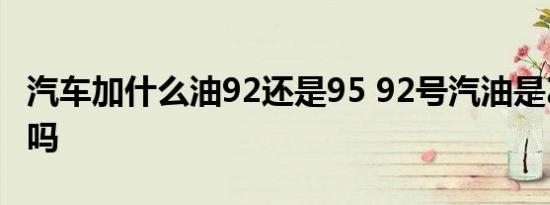 汽车加什么油92还是95 92号汽油是乙醇汽油吗