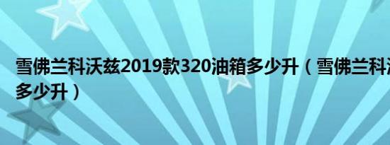 雪佛兰科沃兹2019款320油箱多少升（雪佛兰科沃兹油箱是多少升）