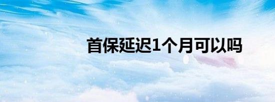 首保延迟1个月可以吗