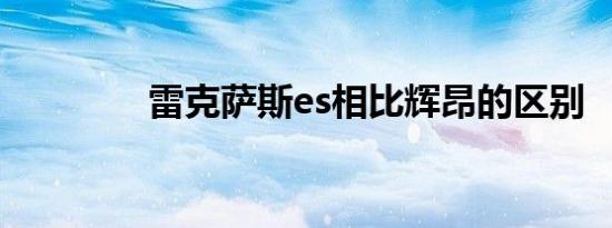 雷克萨斯es相比辉昂的区别