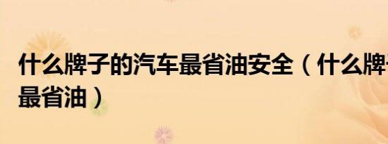 什么牌子的汽车最省油安全（什么牌子的汽车最省油）