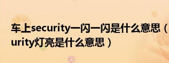 车上security一闪一闪是什么意思（车内security灯亮是什么意思）