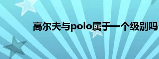 高尔夫与polo属于一个级别吗