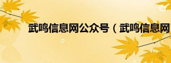 武鸣信息网公众号（武鸣信息网）