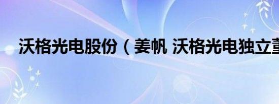 沃格光电股份（姜帆 沃格光电独立董事）