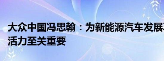 大众中国冯思翰：为新能源汽车发展再次注入活力至关重要