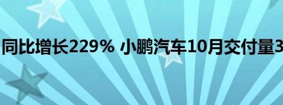 同比增长229% 小鹏汽车10月交付量3,040台