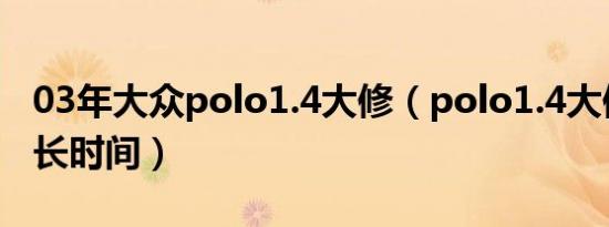 03年大众polo1.4大修（polo1.4大修需要多长时间）