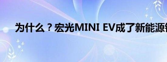 为什么？宏光MINI EV成了新能源销冠