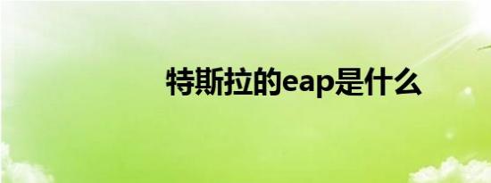 特斯拉的eap是什么