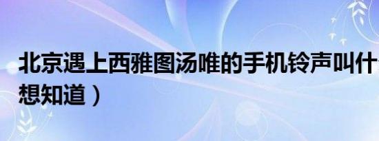 北京遇上西雅图汤唯的手机铃声叫什么（急切想知道）