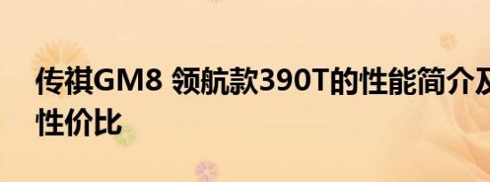 传祺GM8 领航款390T的性能简介及其整体性价比