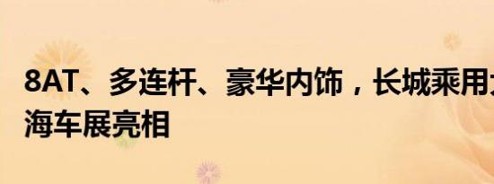 8AT、多连杆、豪华内饰，长城乘用大皮卡上海车展亮相