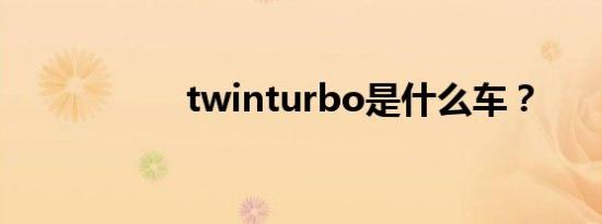 twinturbo是什么车？