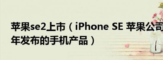 苹果se2上市（iPhone SE 苹果公司于2016年发布的手机产品）