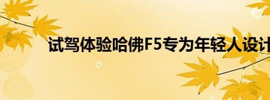 试驾体验哈佛F5专为年轻人设计