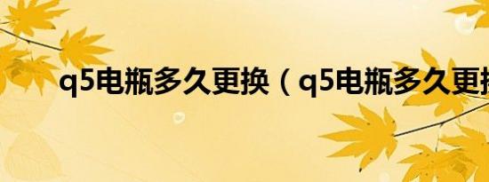 q5电瓶多久更换（q5电瓶多久更换）